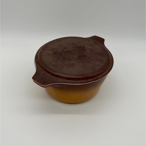 Vintage Pyrex Casserole Dish Cinderella Old Orchard Brown Bakeware 474 USA READ - Picture 1 of 10